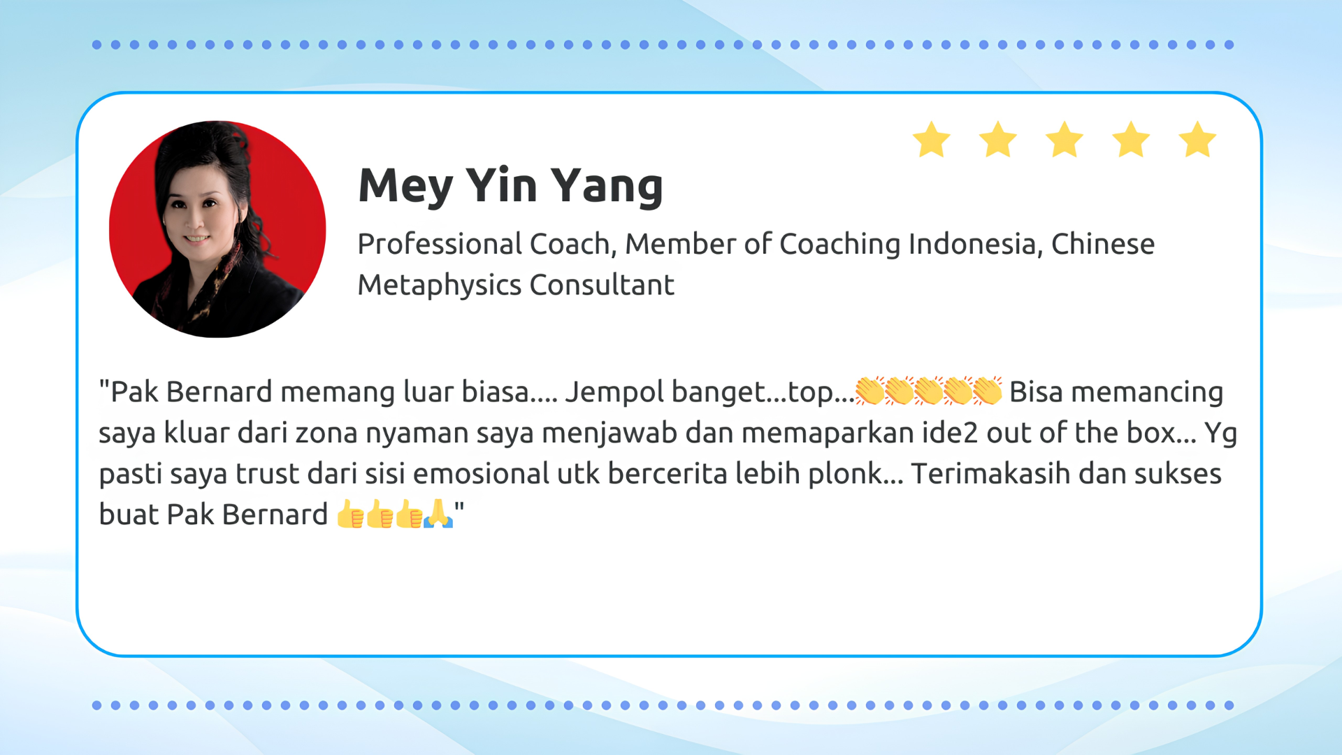 Testimoni Mey Yin Yang — Professional Coach & Consultant