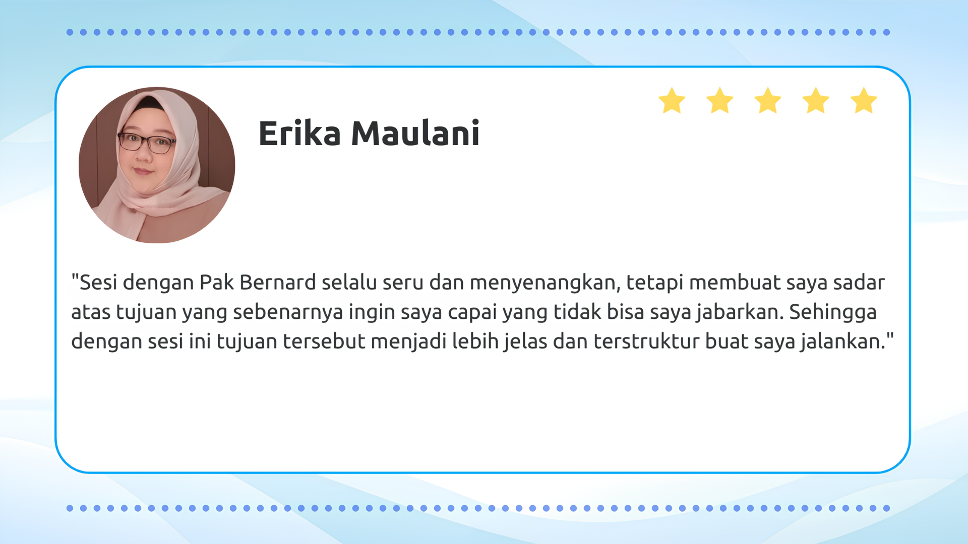 Testimoni Erika Maulani — Coaching Client